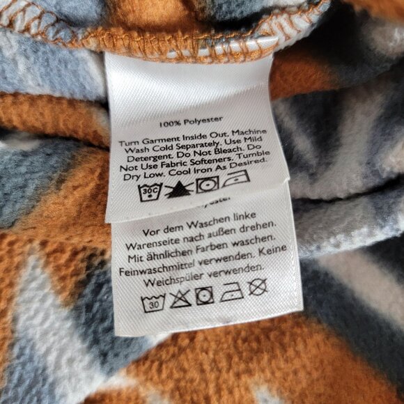 Eddie Bauer Mens XL Aztec Pattern Button-Up Long Sleeve Fleece Shirt Pockets - Picture 4 of 7